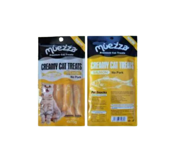 Muezza Creamy Cat Treats Salmon 12 g 1 pack x 5 Pcs