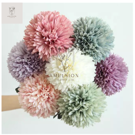 Bunga Dandelion Premium Artificial 56,5cm Impor Dekorasi Properti Foto - Champagne