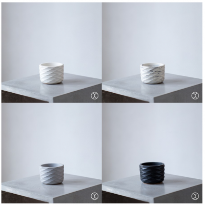 CONCREATE Pot Kaktus Acadia 10 cm / Pot Tanaman / Dekorasi Meja - Putih