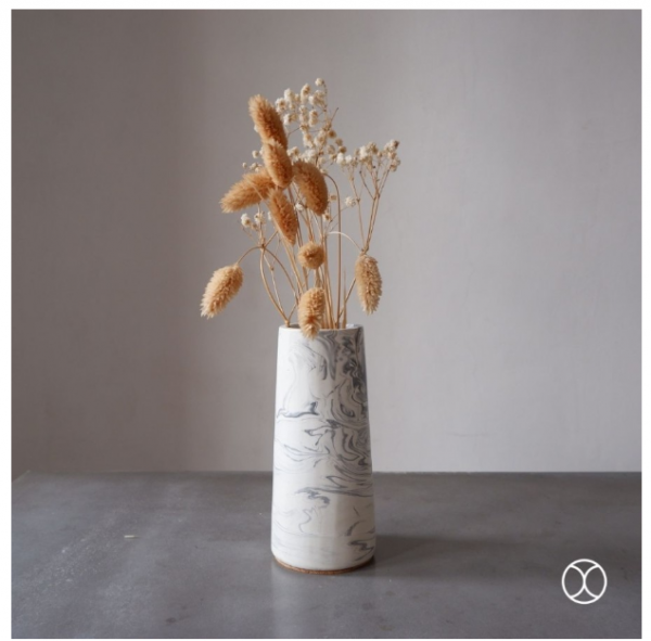 CONCREATE Vas Bunga Talisha / Flower Vase / Pot Bunga / Dekorasi Meja - Marble