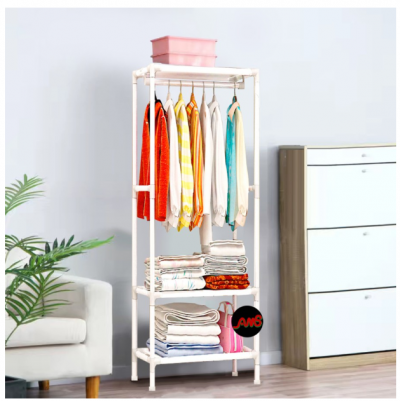 AMS Rak gantungan baju stand hanger kotak lemari baju portable - Putih