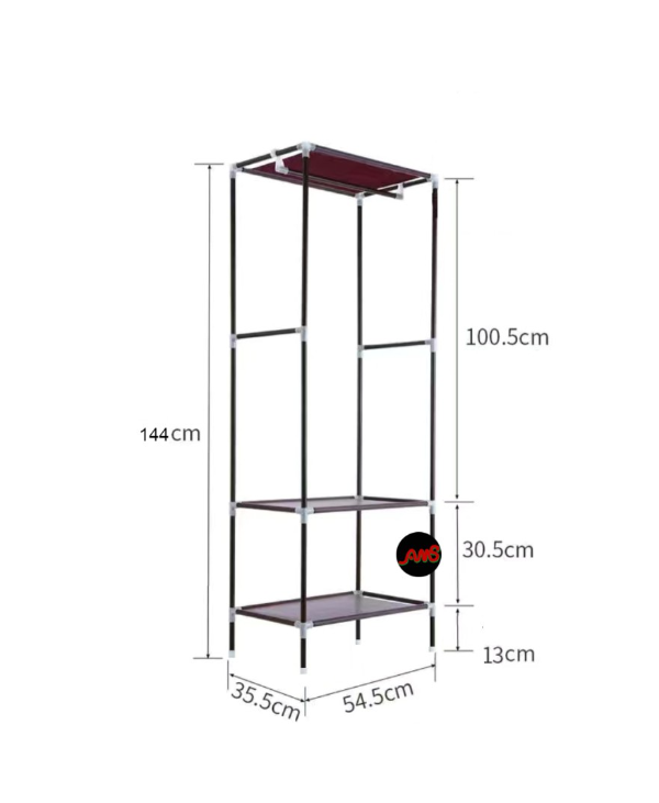 AMS Rak gantungan baju stand hanger kotak lemari baju portable - Putih