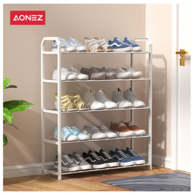 AONEZ 5 Layers Minimalis Rak Sepatu Besi Bertingkat Rak Susun Sepatu