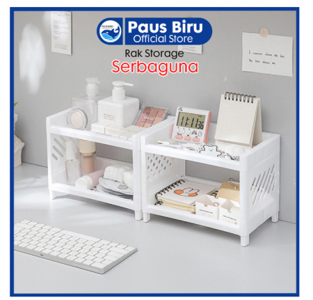 Rak Serbaguna Portable Murah / Meja Plastik Kosmetik Mini / Rak meja - Merah Muda