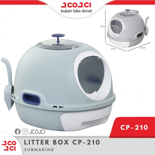 Litter Box Kotak Pasir Kucing Tertutup Deluxe