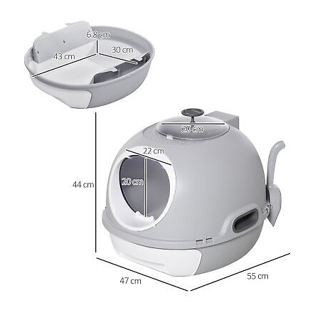 Litter Box Kotak Pasir Kucing Tertutup Deluxe