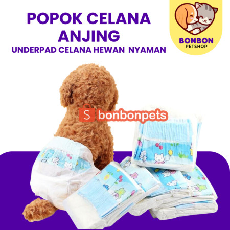 Popok Anjing Dog Diaper Perlak Hewan Popok Sekali Pakai Pup Pipis Haid Pet Undeprad Dog Disposable Diapers