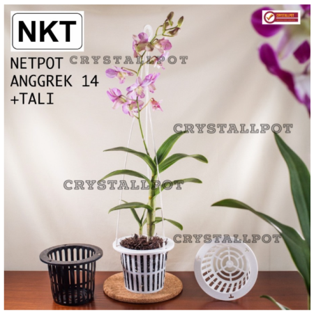 pot bunga anggrek 14cm +gantungan