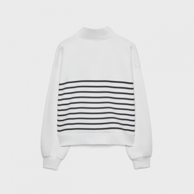 STRADIVARIUS SWEATSHIRT BERGARIS DENGAN RITSLETING - WHITE