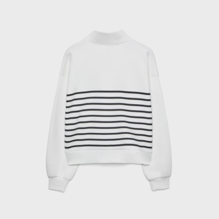 STRADIVARIUS SWEATSHIRT BERGARIS DENGAN RITSLETING - WHITE