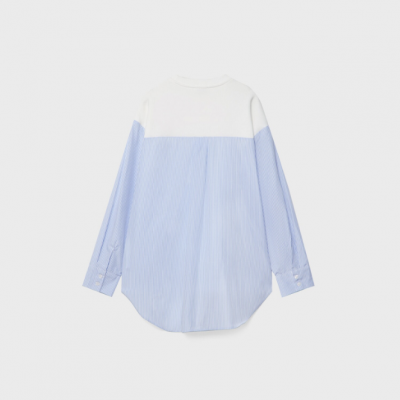 STRADIVARIUS SWEATSHIRT KEMEJA KONTRAS - WHITE