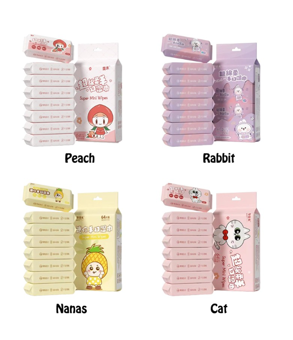 Tissue Basah Mini Travel / Tisu Basah Mini 84 Lembar - Rabbit