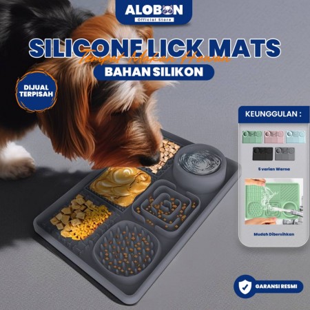 Pastel Lick Mat Pet Suction Square Slow Feeder Mangkok Makan Anjing Dog Bowl