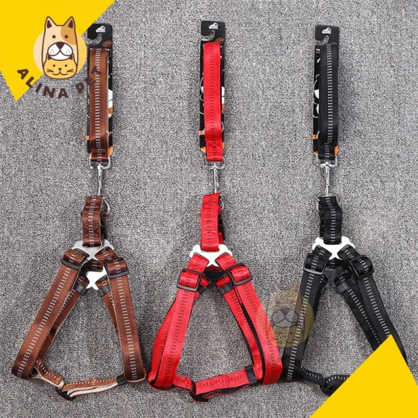 Harness Anjing TEBAL EMPUK Dog Harness 1 SET Tali Tuntun Anjing Pet Harness Puffy Dog Leash
