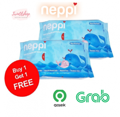 neppi baby wipes buy 1 get 1 isi 50 lembar /tisu basah bayi neppi baby - NON PARFUME