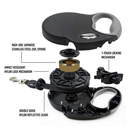 Franklin Pet Supply - Retractable Leash - Dog Leash - 16 Foot