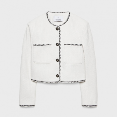 STRADIVARIUS JAKET BERKANCING - ECRU