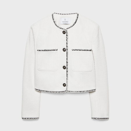 STRADIVARIUS JAKET BERKANCING - ECRU