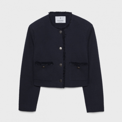 STRADIVARIUS JAKET BERKANCING - NAVY