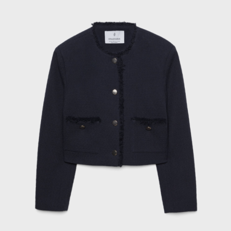 STRADIVARIUS JAKET BERKANCING - NAVY