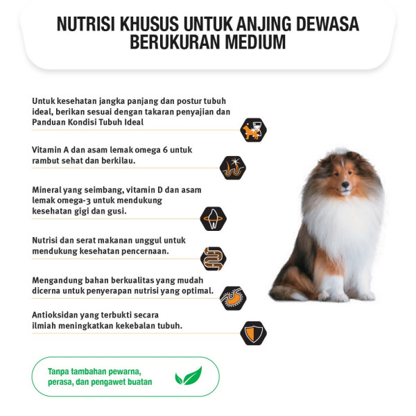 PRO PLAN Dog Adult Essential Health Medium Chicken Makanan Kering Anjing Dewasa 2.5kg