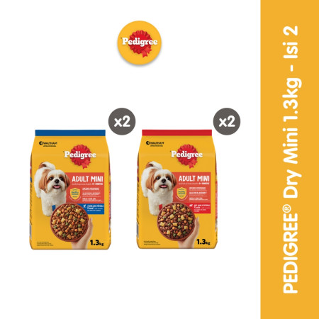 Pedigree Makanan Anjing Kering Ras Mini 1.3 kg - Isi 2