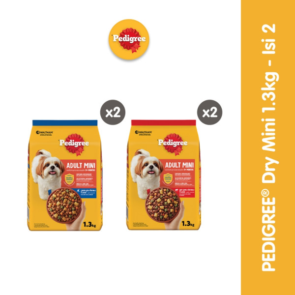 Pedigree Makanan Anjing Kering Ras Mini 1.3 kg - Isi 2