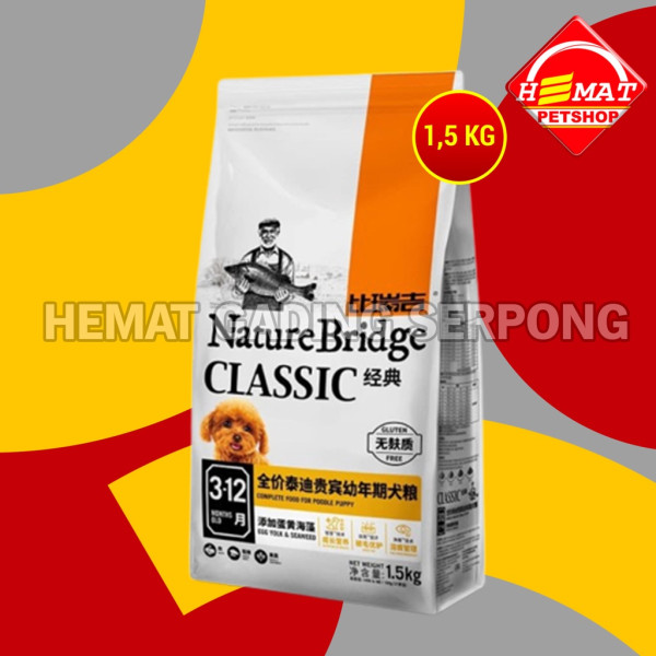 Nature Bridge Poodle Puppy Makanan Anak Anjing Dog Food Dry 1.5 KG