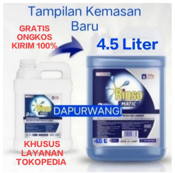 Rinso Matic Professional Detergen Laundry Kiloan Cair 5 L Jerigen