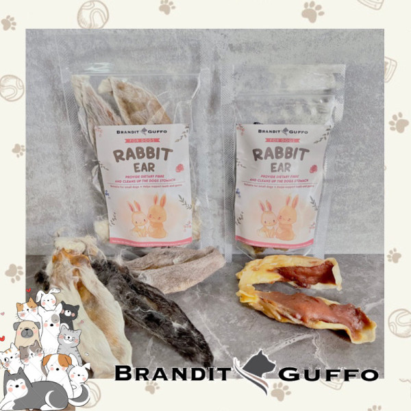 Rabbit ear snack cemilan anjing dog kuping kelinci treat jerky