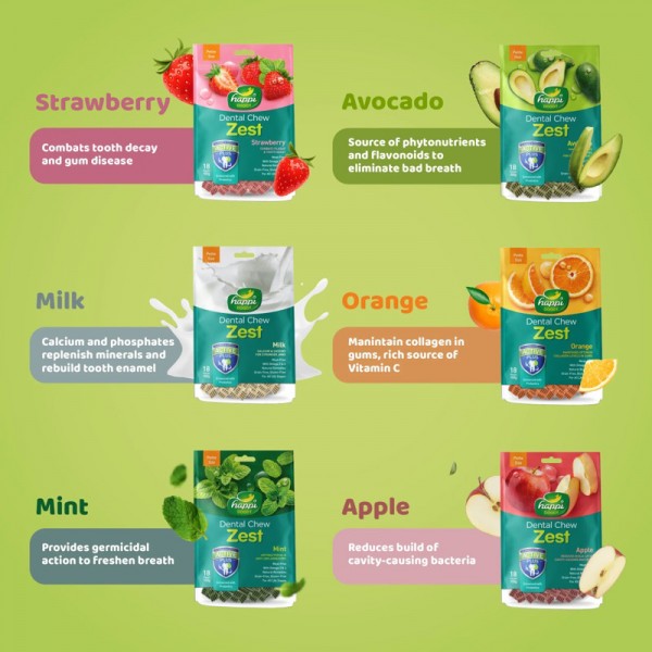 Happi Doggy Dental Chew / Snack Gigi Anjing Zest - Petite 18