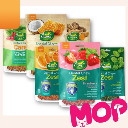Happi Doggy Dental Chew / Snack Gigi Anjing Zest - Petite 18