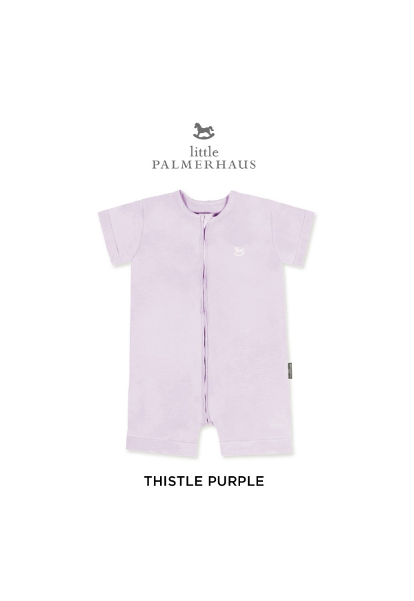 Little Palmerhaus - Baby Zippy Playsuit 7.0 (Jumper Bayi) - Thistle Purple, 6-12 M