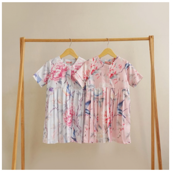 Minicottons Dress Imlek Anak Perempuan 3-12 Tahun - Light Pink, 5-6 tahun