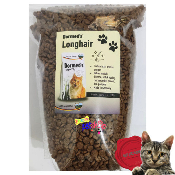 Dormeo's Cat Adult Longhair 1 Kg Made In Germany Makanan Kucing Kering Dry Cat Food