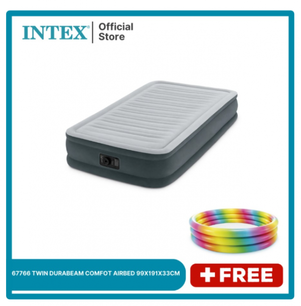 INTEX Kasur Angin Twin Dura-beam Comfort-Plush Promo Bundling 67766
