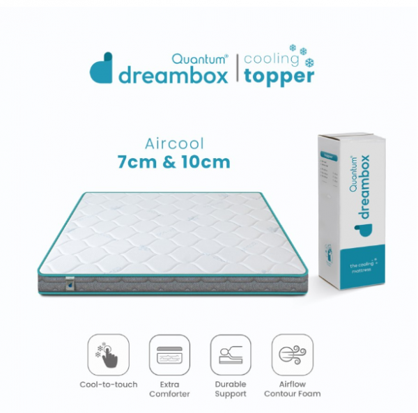 Topper Kasur Dingin Quantum Dreambox Cooling Topper AirCool - 7 cm, 90x200