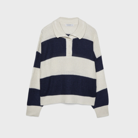 STRADIVARIUS SWEATER POLO RAJUT - BIRU TUA