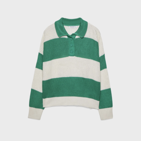 STRADIVARIUS SWEATER POLO RAJUT - HIJAU