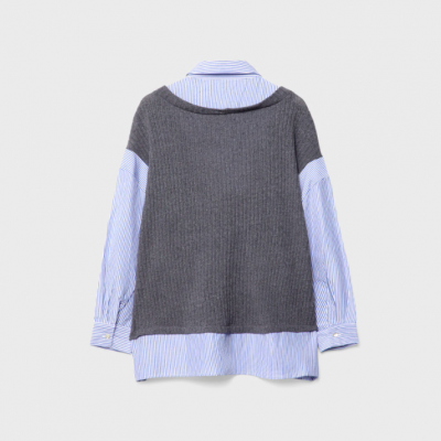 STRADIVARIUS KEMEJA RAJUT KONTRAS