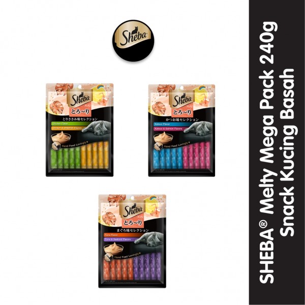 Sheba Melty Mega Pack Snack Kucing Basah 240 gr - Isi 20