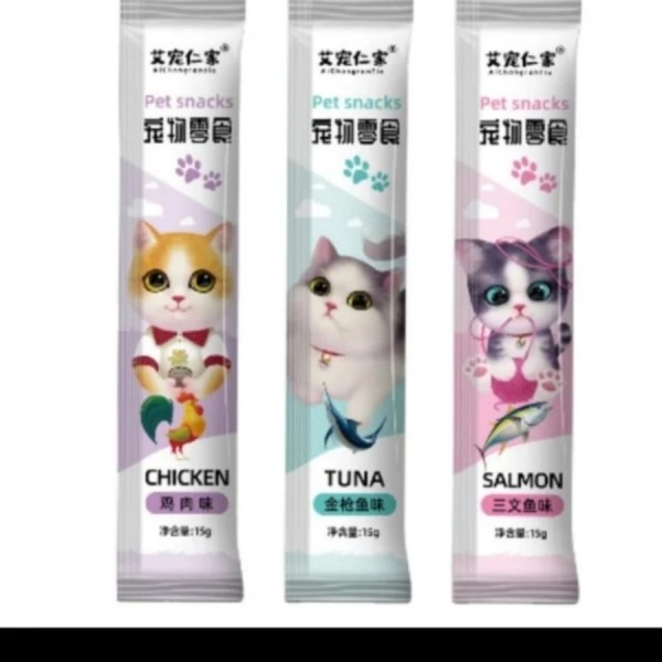 SNACK KUCING TREAT PENGEMUK 15 GRM CREAMY MAKANAN BASAH KUCING