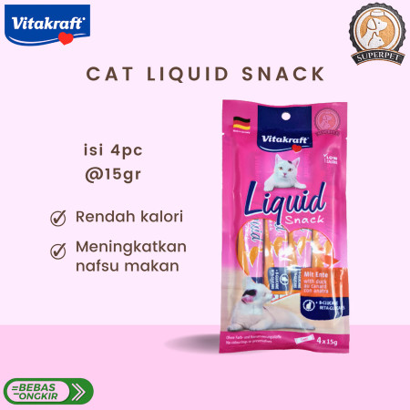 Cat Liquid Snack Vitakraft Makanan Camilan Kucing - Duck 4x15 gr