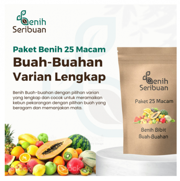Bibit Buah Paket 25 Macam Benih Buah-Buahan Unggul Lengkap Seribuan - PK 25 BUAH LGKP
