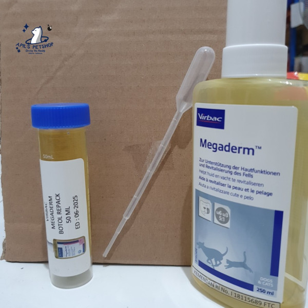 VIRBAC MEGADERM BOTOL 50 ML - VITAMIN UNTUK BULU KUCING DAN ANJING