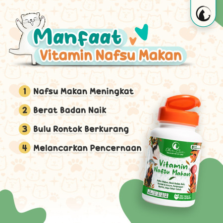 Vitamin Kucing untuk Nafsu Makan, Berat Badan Kurus, Bulu Kusam/Rontok - 10 Kapsul