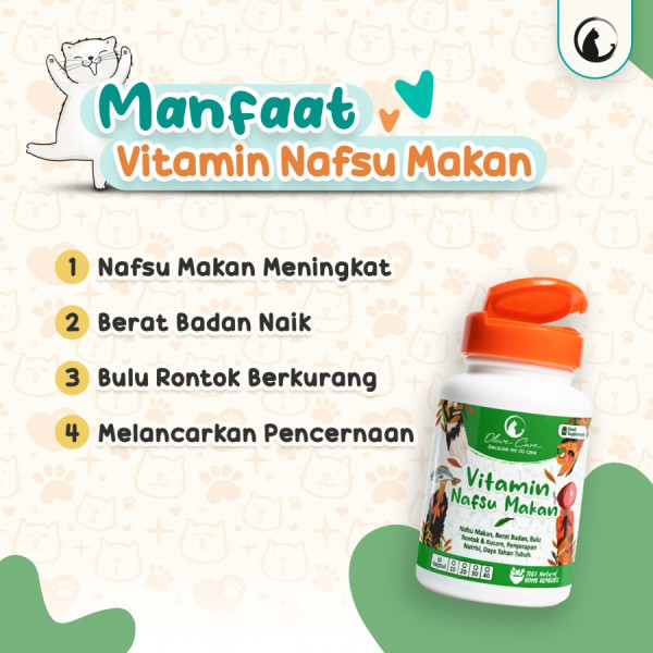 Vitamin Kucing untuk Nafsu Makan, Berat Badan Kurus, Bulu Kusam/Rontok - 10 Kapsul