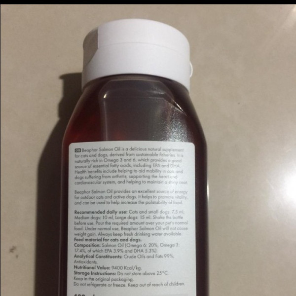Beaphar dog cat salmon oil omega 3&6 vitamin bulu anjing kucing 425ml