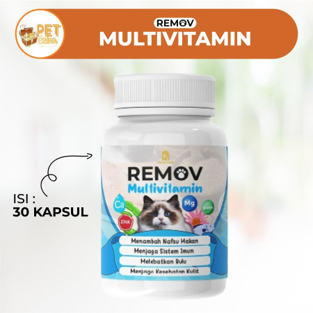 REMOV MULTIVITAMIN KUCING 30 KAPSUL // VITAMIN KUCING