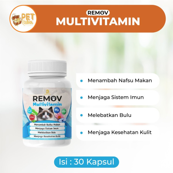 REMOV MULTIVITAMIN KUCING 30 KAPSUL // VITAMIN KUCING